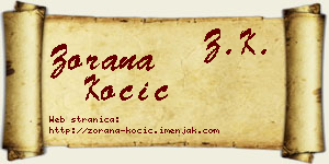 Zorana Kočić vizit kartica